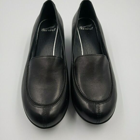 Dansko Debra Black Nappa Leather Wedge Slip On Comfort Loafer Memory Foam Sz 38 - Picture 8 of 16
